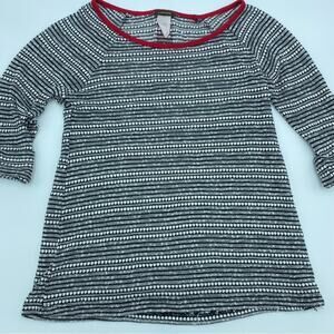 Lavish Top Vintage French Stripes Loose Knit Black & White Made in the USA Small